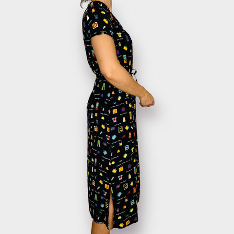 90s David Dart Black Blue Skies Dress