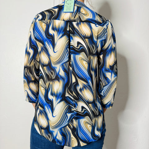 2000s Sami & Jo Marbled Blouse Size S