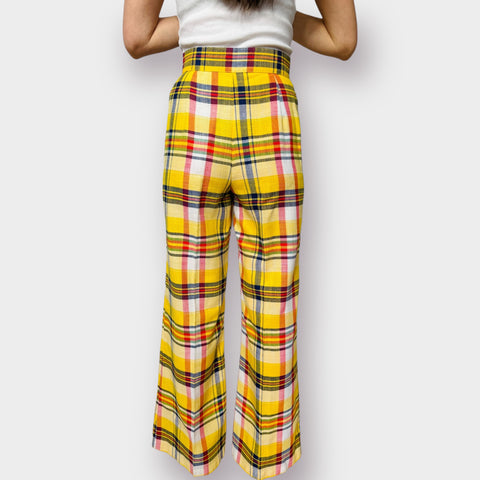 70s Yellow Plaid Bell Bottoms