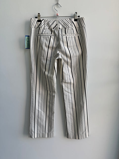 2000s 7th Ave Black White Striped Pants Size XS