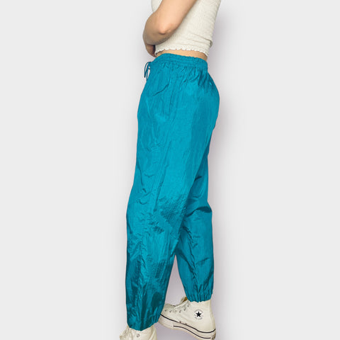 90s Teal Nylon Jogger Wind Pants