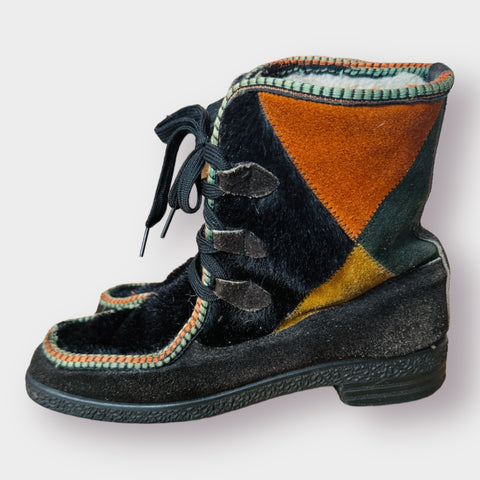 70d Suede Patchwork Boots