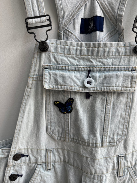 Y2K Lightwawsh Butterfly and Flowers Shortalls Size S