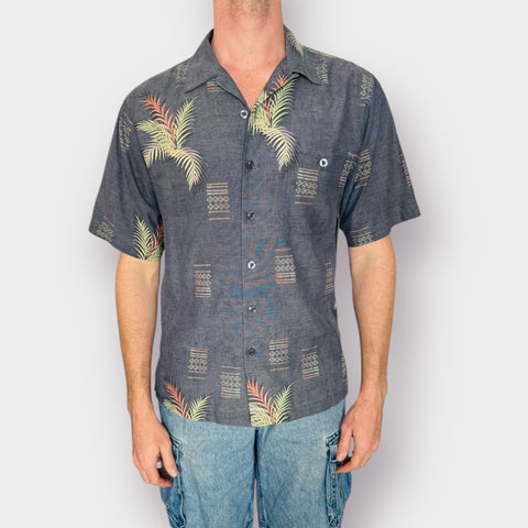 Weekends Blue Silk Tropical Top Size M