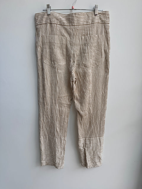 Dorothee Schumaher Tan Striped Linen Pants Size 2