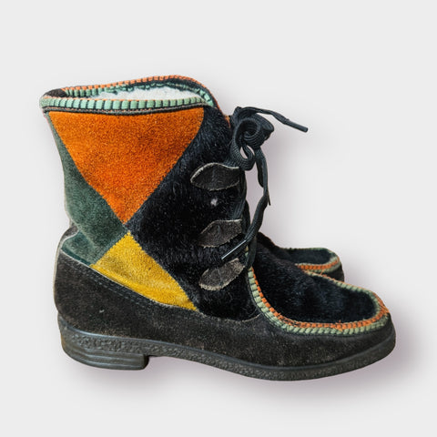 70d Suede Patchwork Boots