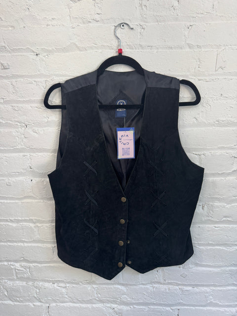 90s am Black Suede Vest