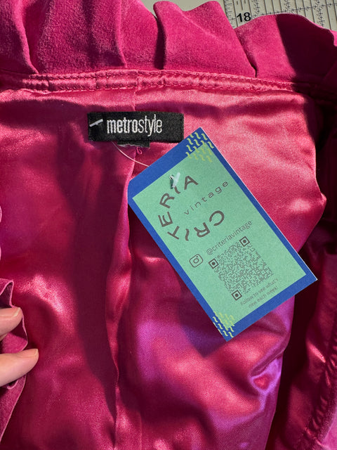 Y2K MetroStyle Pink Suede Jacket Size L