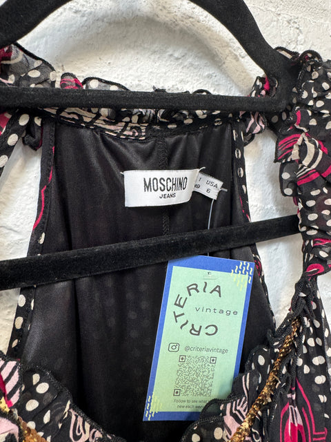 00s Moschino Silk Drop Waist Dress Size XS