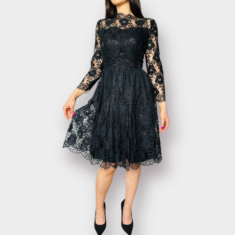 1950s Style Black Lace Dress