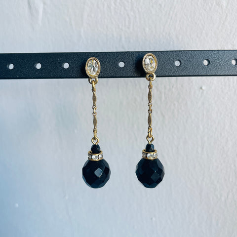 90s Gold and Black Bead Drops