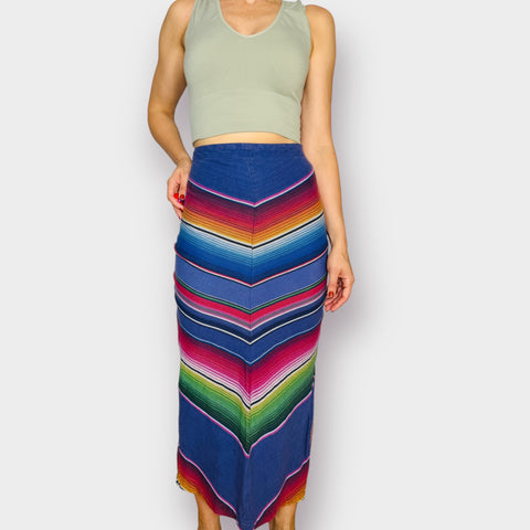 90s Bulldog Rainbow Maxi Skirt