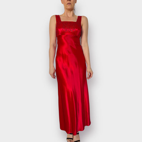 90s Be Smart Dead Stock Red Gown Size S