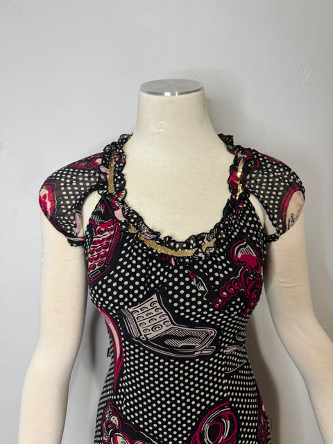 00s Moschino Silk Drop Waist Dress Size XS