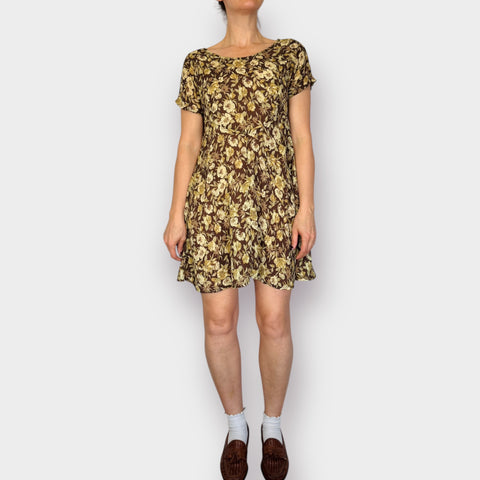 90s All That Jazz Brown Tan Dress Size M