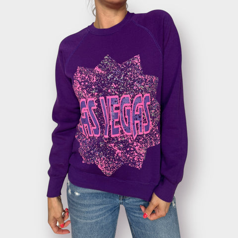 90s Lee Purple Vegas Sweatshirt Size M