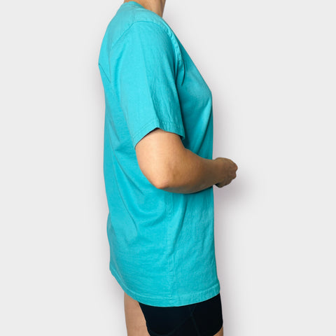 2000s SGS St Kitts Teal Flip Flop Tee