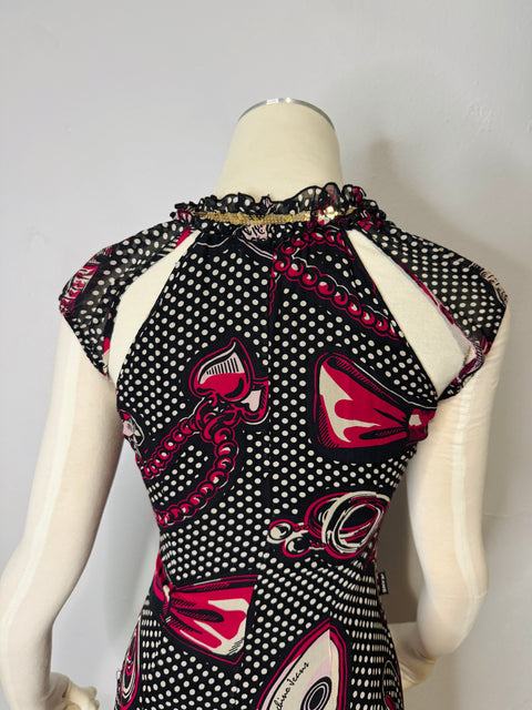 00s Moschino Silk Drop Waist Dress Size XS