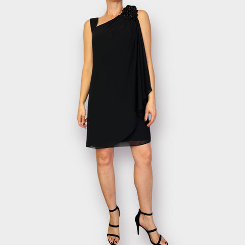 Y2K R&M Richards Black one shoulder drape dress Size M
