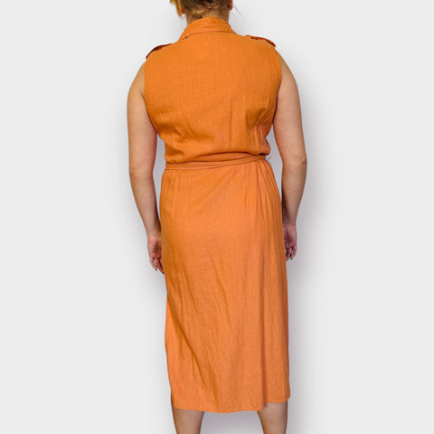 00s Avenue Orange Linen Blend Dress Size XL