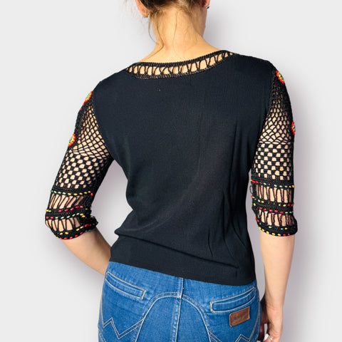 90s Joseph A. Crochet sleeve with Beads Size M