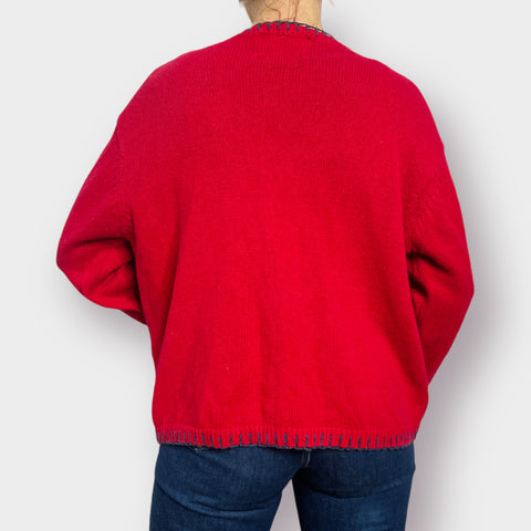 90s Heirloom Collectibles Red Americana Cardigan Sweater