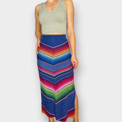 90s Bulldog Rainbow Maxi Skirt