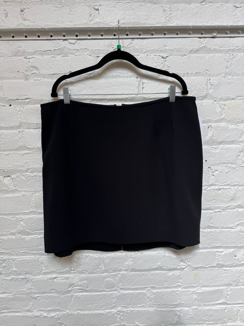 2000s Kasper Black Mini Skirt Size XL