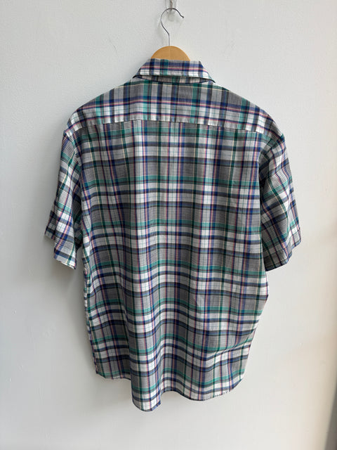 80s Main Stream plaid short sleeve Size L