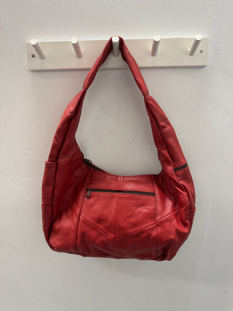 00s Red Leather Shoulder Bag