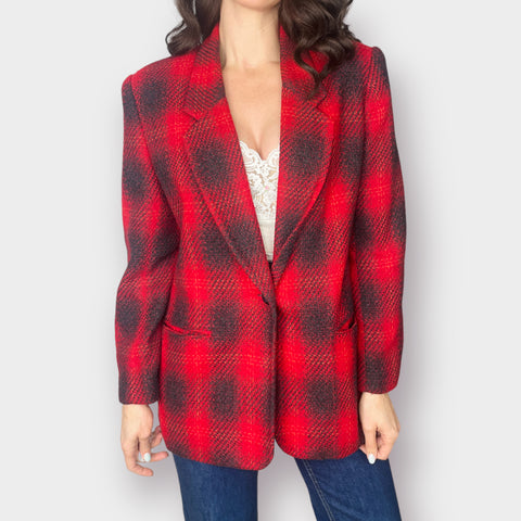 90s B T Traditions Red and Black Blazer