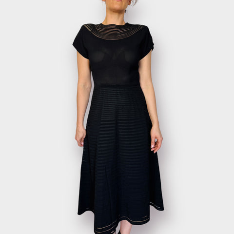 60s Montgomery Ward Black Cocktail Dress Size M