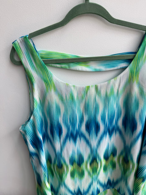 Y2K Roz & Ali teal green sleeveless blouse Size XL