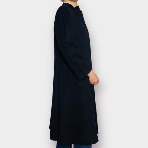 90s Harve Bernard Black Wool Overcoat