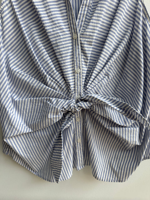 00s Nine West Blue Striped Sleeveless Size XXL