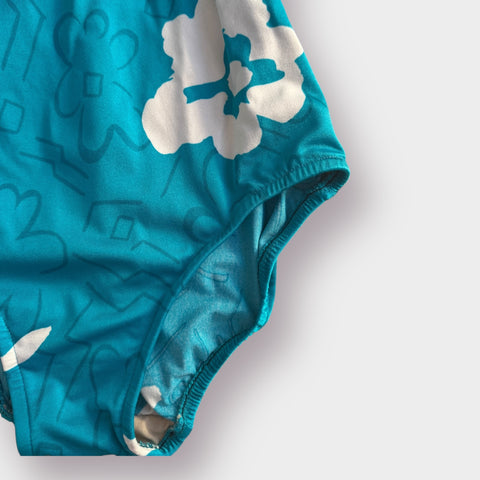 80s Roxanne Teal One Piece Swimsuit Size M