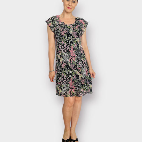 Y2K Madison Leigh Dress black and pink floral