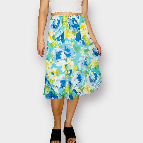 2000s Notations Blue Green White Skirt