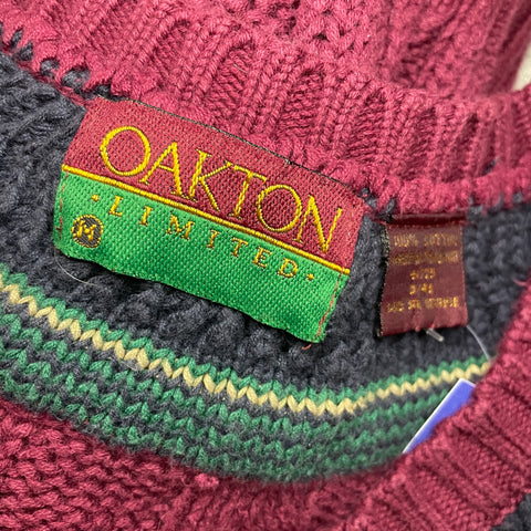 90s Oakton Limited Burgundy v-neck Sweater