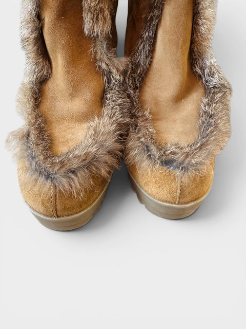 00s COACH Suede and Fur Boots Size 11
