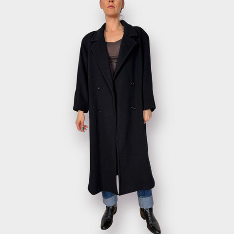 90s Andrea Collection Black Wool Overcoat Size 12