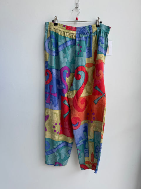 90s Multicolor Silk Pants