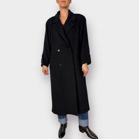 90s Andrea Collection Black Wool Overcoat Size 12