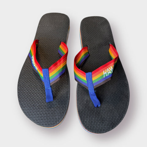 90s Rainbow Hawaii flip flops Size 10.5