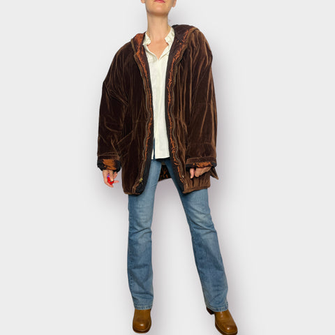 90s Current Seen Brown and Copper Reversible Coat