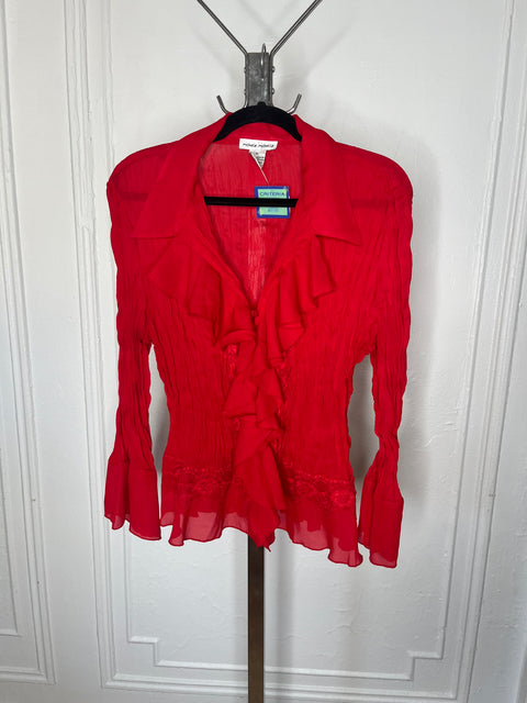 michelle michelle red blouse