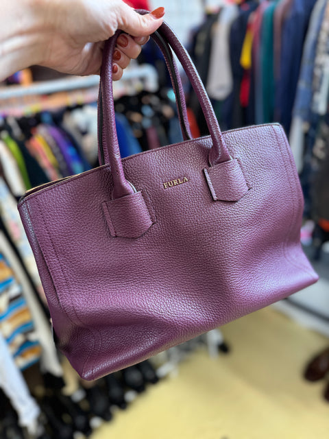 Furla Purple Leather Handbag