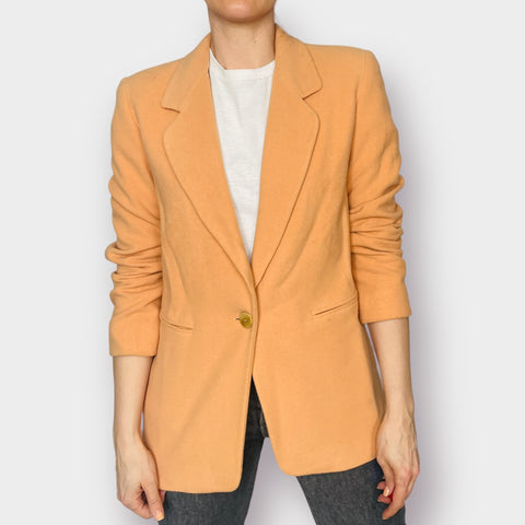 90s The Works Saks Fifth Ave Tangerine Wool Blend Blazer