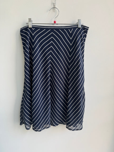 Y2K George Navy Striped Skirt size L