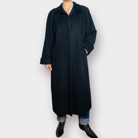 90s Forecaster Black Wool Overcoat